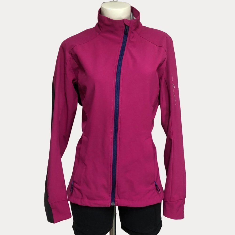 Salomon Medium Weight Pink Clima Wind Athletic Running Jacket Size Large